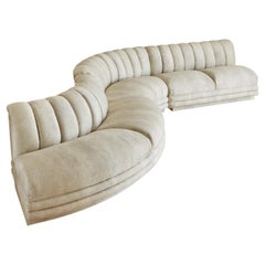 Channeled Serpentine Sectional Sofa