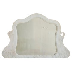 Miroir de courtoisie italien en marbre blanc, années 1960