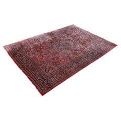 Rare tapis ancien de taille palais à motif ardabil noué à la main en pure laine d'agneau