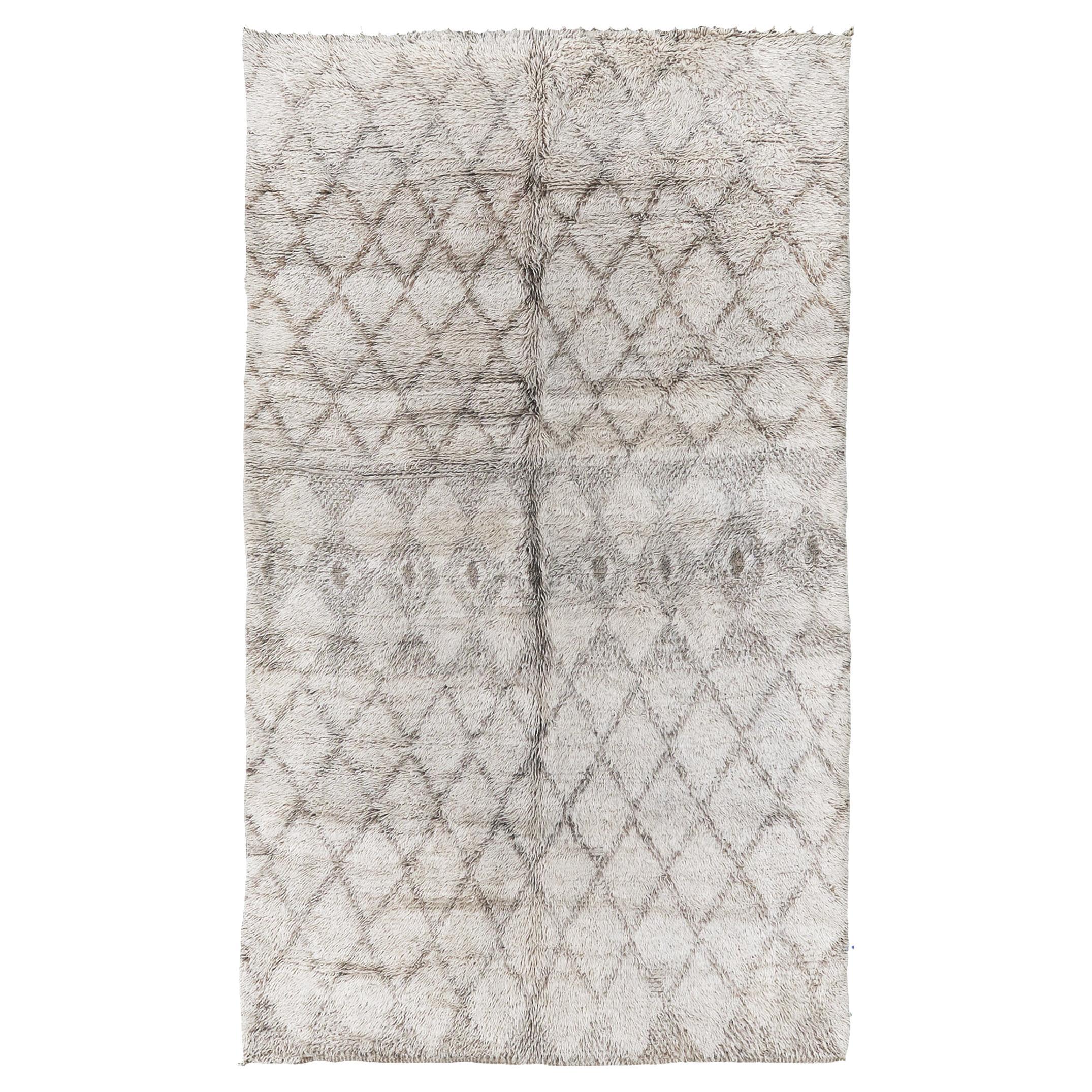 Vintage Moroccan Beni Ourain Tribe Rug For Sale
