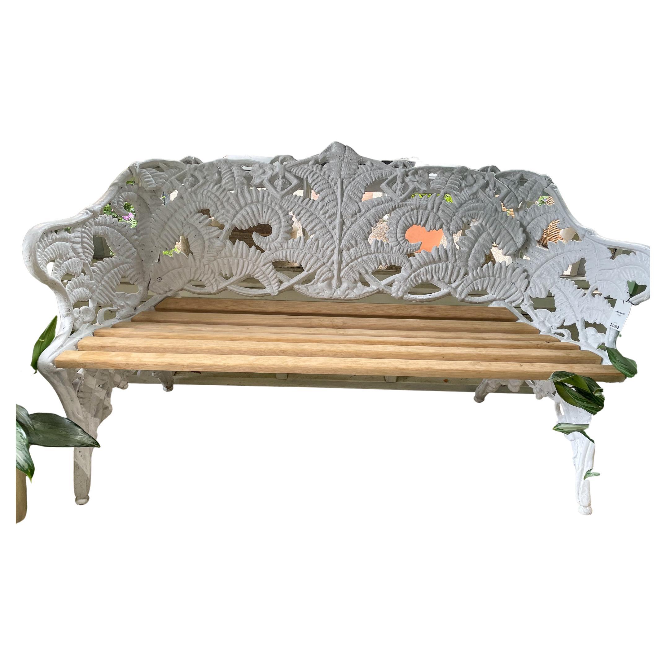 Victorian Vintage White Bench For Sale