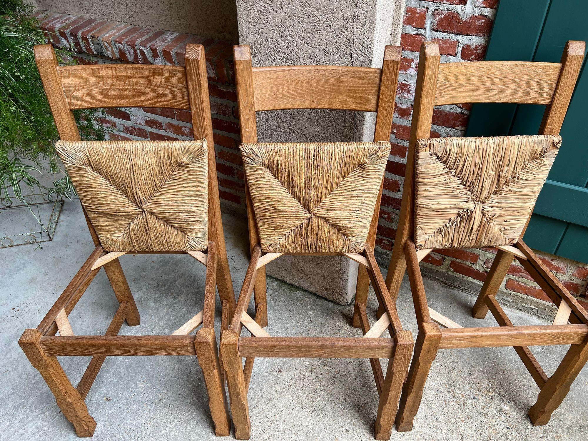 Set 6 Chaises de Salle à Manger Vintage By avec dossier en échelle Siège en jonc Chêne Country Farmhouse en vente 4