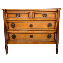 Antique French Commode Chest of Drawers Louis XVI Mahogany Brass c1930