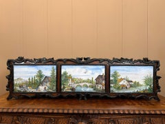 Jardinière française ancienne, faïence de Loebnitz (Forêt-Noire), couleur noyer, vers 1870