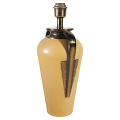 Large Metal Hollywood Regency Style Table Lamp from the 1980s