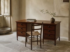 Bureau à piédestal en chêne néerlandais, signé H. Pander & Zonen, période Art nouveau à Art déco, vers 1920