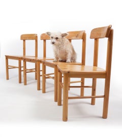 Set of 4 Danish Pine Dining Chairs in the Style of Rainer Daumiller, 1970s
