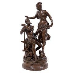 Adrien-Étienne Gaudez Bronze La Fortune Récompense le Travail, France c. 1885