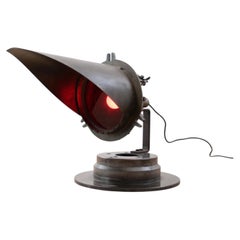 Antique Dutch Canal Lock Signal Lamp with Red Glass, Tiel circa 1900