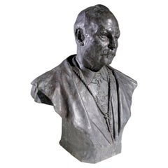 Frantz Vermeylen, Buste en bronze grandeur nature d'un gentilhomme anobli, Belgique, 1921