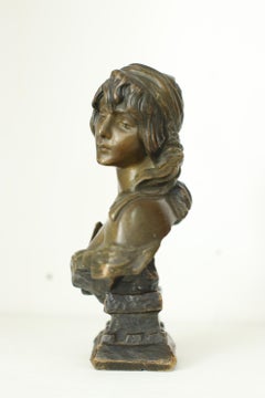 Buste en bronze de Cendrillon, de style Art nouveau français, par Emmanuel Villanis, vers 1900