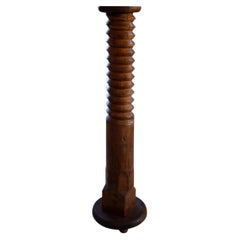 19th Century French Wooden Wine or Cider Press Screw Converted to a Pedestal