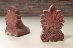 Pair of Greek Neoclassical Terracotta Antefixes with Palmette, Akrokerama