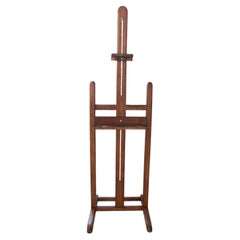 Antique Wooden Studio Easel with Thick Patina, Late 19th-Early 20th Century