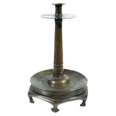 Late Gothic Bronze Pricket-Pan Candlestick, Low Countries, 16th Century