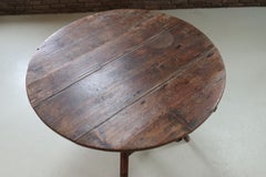 Large Round Pine Three-Legged Table in the Manner of a Cricket Table, c. 1900