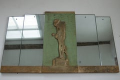 Rowley Gallery Art Deco Mirror with Gilt Relief Panel, Kensington, circa 1930