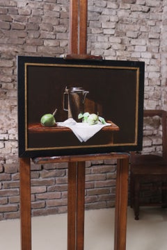 Still Life with Pewter Jug and Apples by Marjolein van den Berg, circa 2011