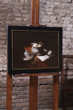 Naturaleza muerta con una olla de peltre y ajo, de Marjolein van den Berg, hacia 2011