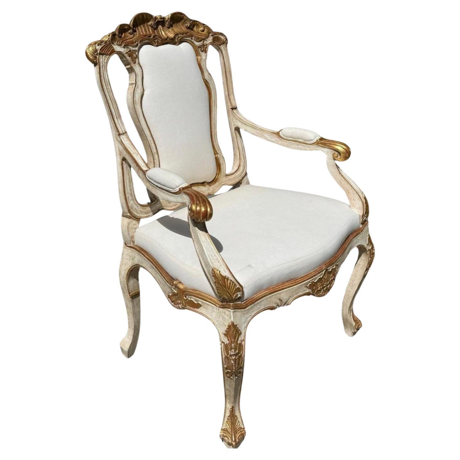 Sillón de comedor portugués estilo siglo XVIII de Randy Esada Designs