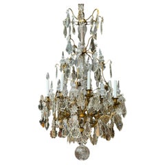 Antique Louis XVI Baccarat French Crystal & Gilt Bronze Chandelier