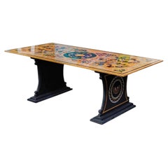Italian Baroque Scagliola-Style Painted Marble Top Dining or Refectory Table