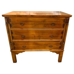 18th C Style Primitive Pine Chest of Drawers W Exposed Dovetail Grooves