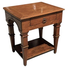 18c Style Italian Walnut Rustic European Side or End Table