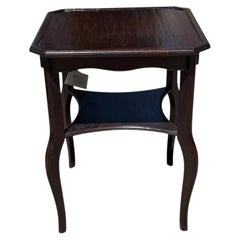 19c Style Ebonized Italian Walnut Two Tier Side Table or Nightstand