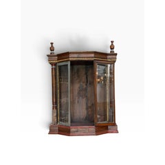 Antique Carved Italian Walnut Santos Reliquary Cabinet