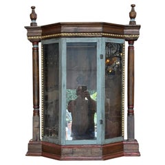Antique Carved Italian Walnut Santos Reliquary Cabinet