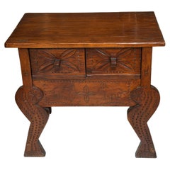 Guatemalan Nahuala Custom Carved Console or Side Table