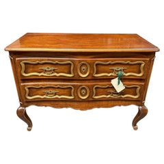 19c Style Italian Gilded Walnut Chest of Drawers Commode