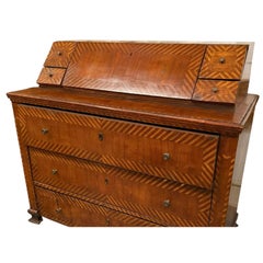 Antique 19th Century Italian Marquetry Inlaid Secretary Desk