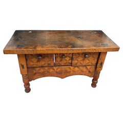 Antique 18c British Colonial Rustic Side Table