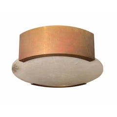 Kelly Wearstler Modern Bronze and Alabaster Flush Mount Light Fixture
