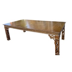 Dennis & Leen Chinese Chippendale Style Giltwood & Walnut Dining Table