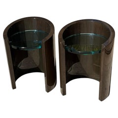 Pair of J. Robert Scott Modernist Macassar Side Tables