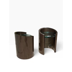 Pair of J. Robert Scott Modernist Macassar Side Tables