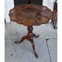 Antique 18c George III Style Carved Mahogany Tilt Top Supper Table