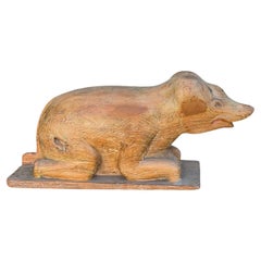 Antique Folk Art Pig Sculpture