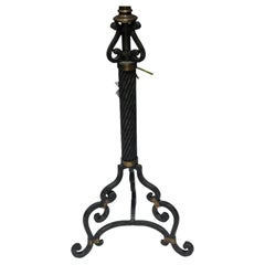 Maitland Smith Baroque Style Wrought Iron & Bronze Floor Pricket Candlestick