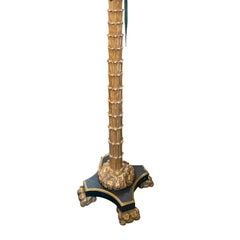 1990s Art Deco Style Palm Tree Giltwood Floor Lamp