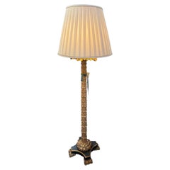 1990s Art Deco Style Palm Tree Giltwood Floor Lamp