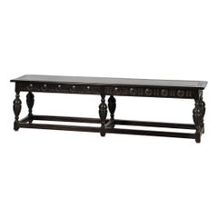 Antique Kittinger William and Mary Style Walnut Bench or Low Sofa Table