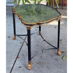 1 of 2 Dennis & Leen Regency Style Bland & Gold Mirror Top Side Table