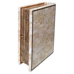 Modern Maitland Smith Travertine Marble Book Box