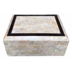 Modern Maitland Smith Travertine Marble Jewelry Box