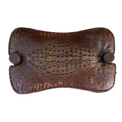 Antique Crocodile Leather Camel Footstool Ottoman Bench
