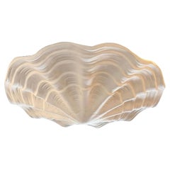 John Dickinson Style White Plaster Shell Form Pendant Light Fixture